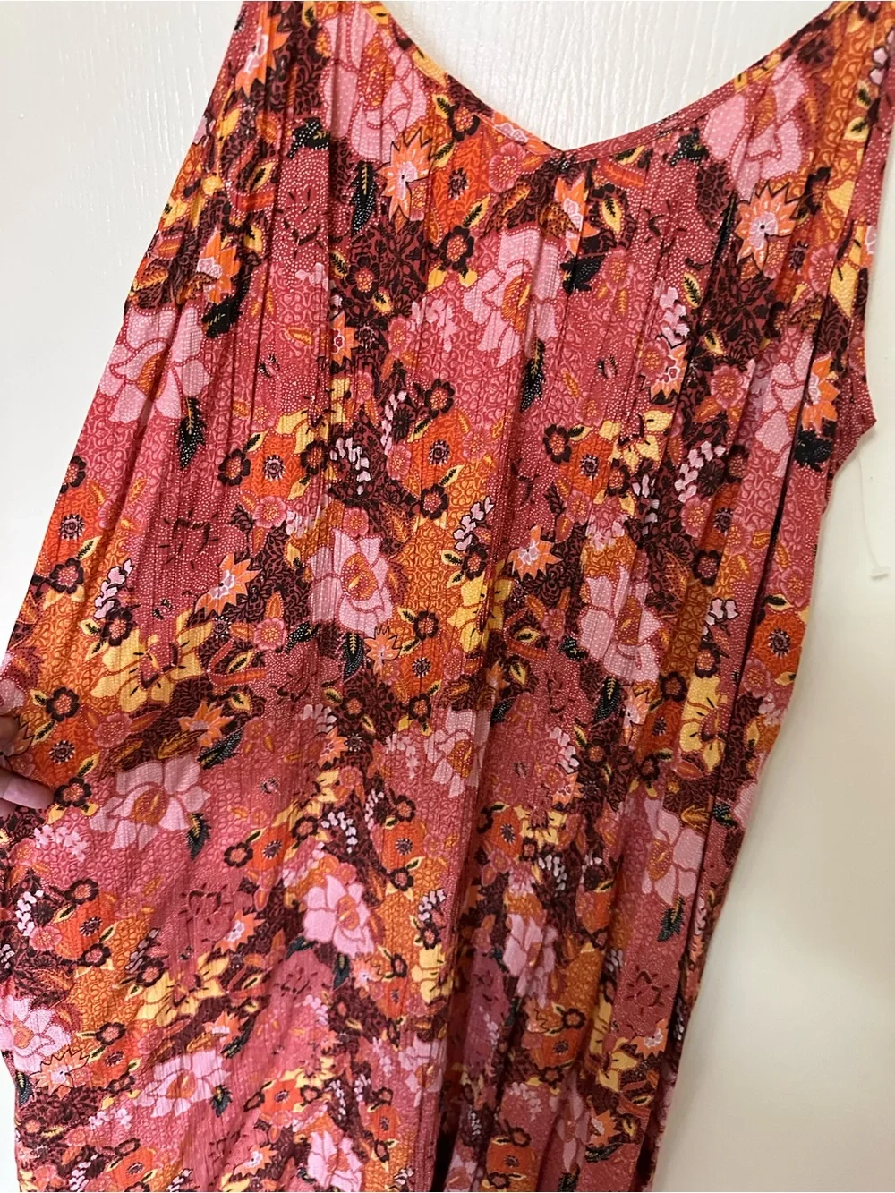 Floral Slip Midi Dress in Rust Pink - Picture 3 of 4